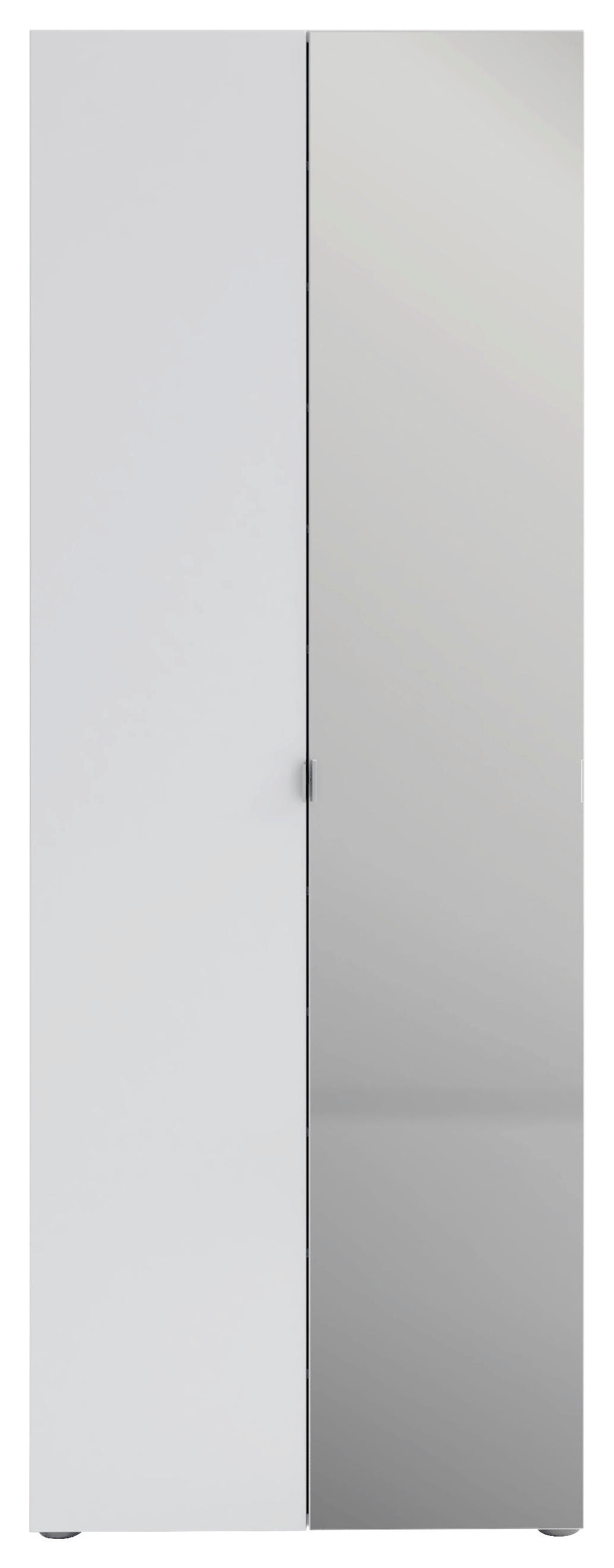 SCHUHSCHRANK Weiß  - Schwarz/Weiß, Design, Glas/Holzwerkstoff (74/200/19cm) - Xora
