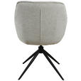 ARMLEHNSTUHL  in Eisen Leinenoptik  - Beige/Schwarz, Design, Textil/Metall (61/82/65cm) - Novel