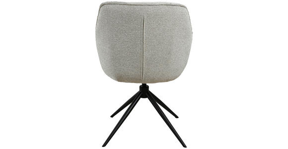 ARMLEHNSTUHL in Eisen Leinenoptik - Beige/Schwarz, Design, Textil/Metall (61/82/65cm) - Novel