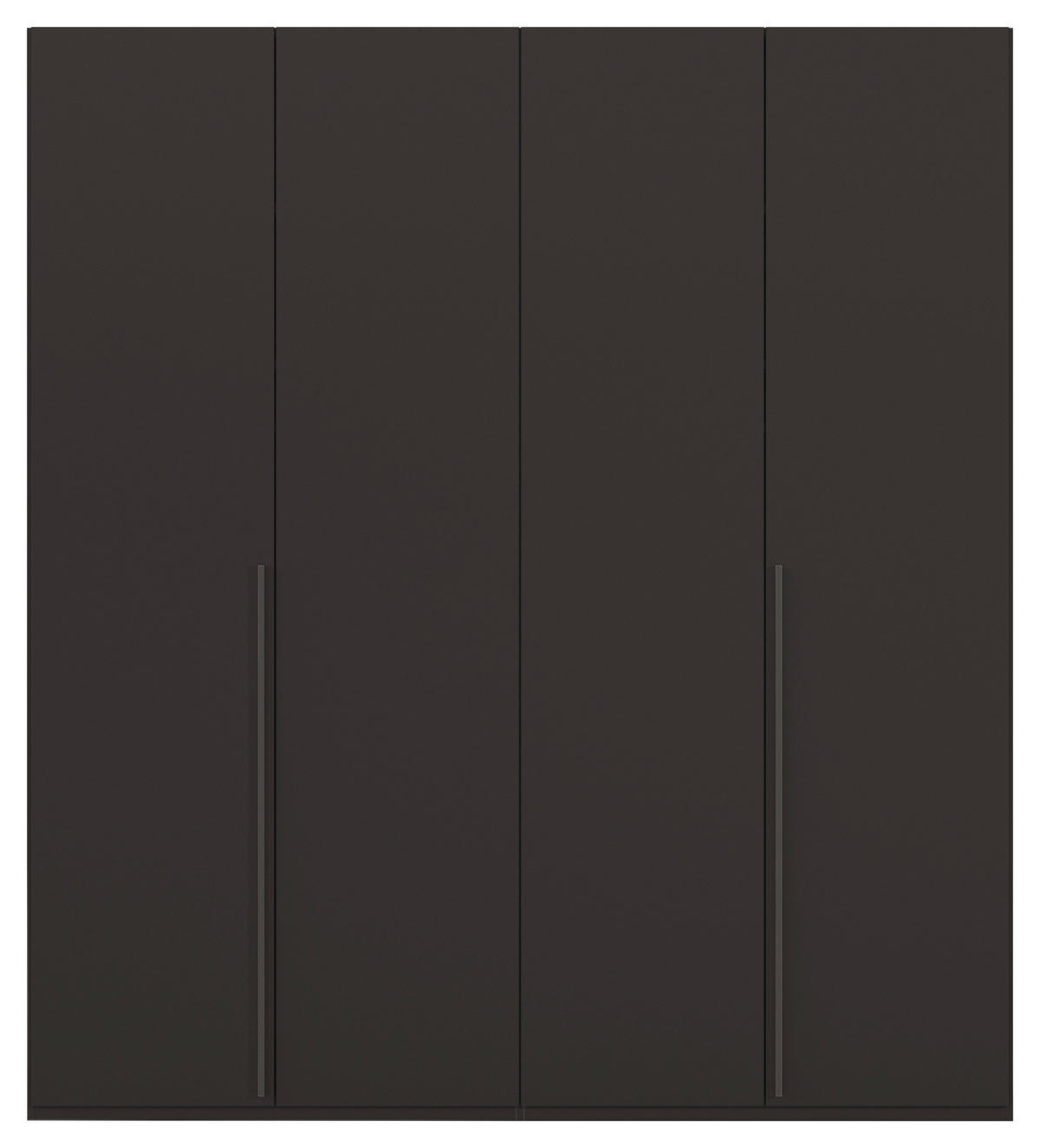 DREHTÜRENSCHRANK 201/223/60 cm 4-türig Schwarz  - Graphitfarben/Schwarz, Design, Holzwerkstoff/Metall (201/223/60cm) - home24
