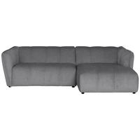 ECKSOFA LIVOLI in Chenille Hellgrau  246/160 cm  - Hellgrau/Schwarz, Design, Textil (246/160cm) - MID.YOU