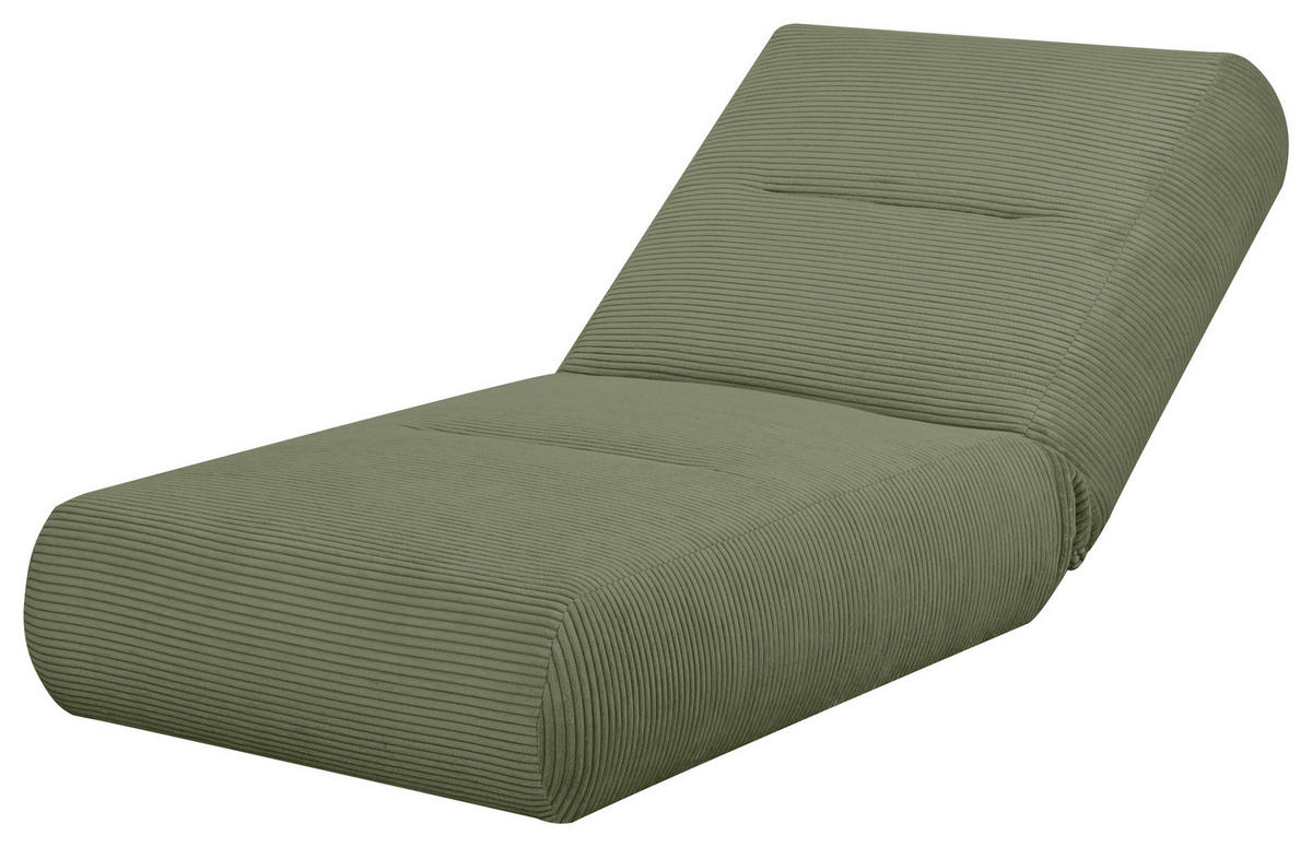 SCHLAFSESSEL in Cord Olivgrün  - vert olive, Design, textile (81/88/160cm) - Livetastic