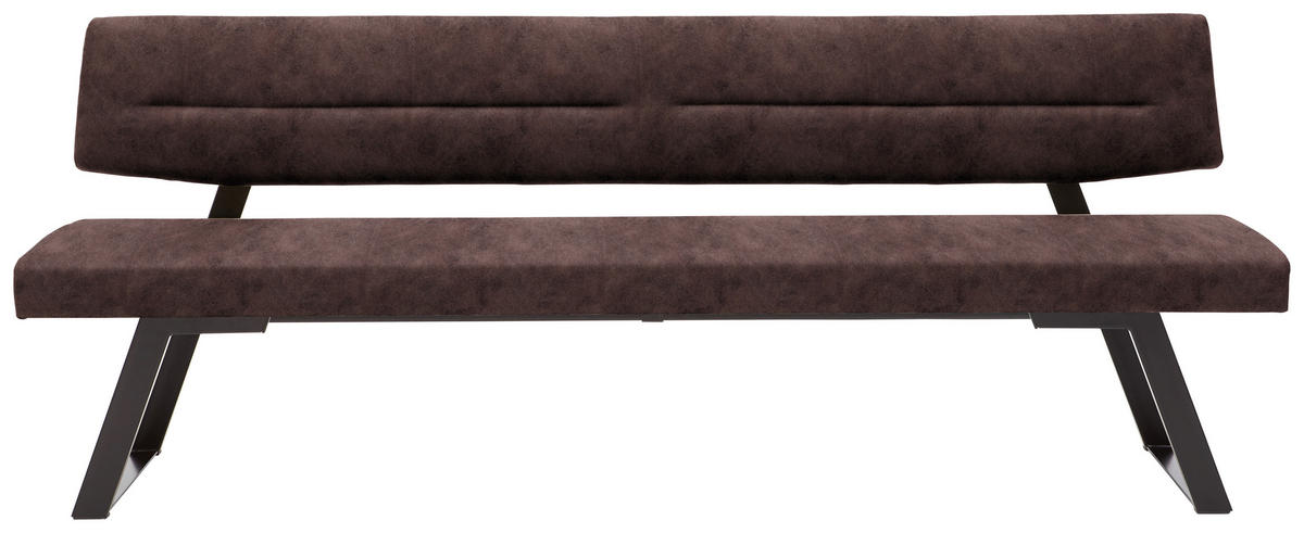 SITZBANK 160/85/58 cm  in Braun  - Schwarz/Braun, Design, Textil/Metall (160/85/58cm) - Dieter Knoll