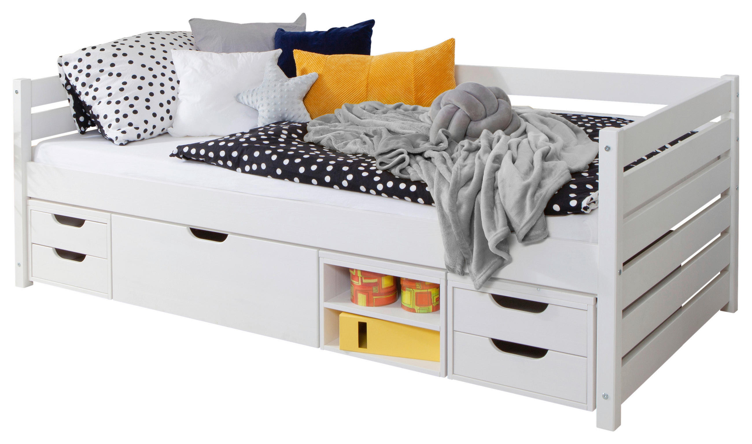 STAURAUMBETT 120/200 cm in Weiss - Weiss, Modern, Holz (120/200cm) - MID.YOU