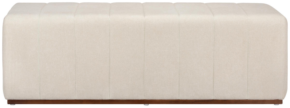 HOCKERBANK 122/41/45 cm Webstoff Beige Kiefer Sperrholz  - Beige/Naturfarben, Design, Holz/Textil (122/41/45cm) - MID.YOU