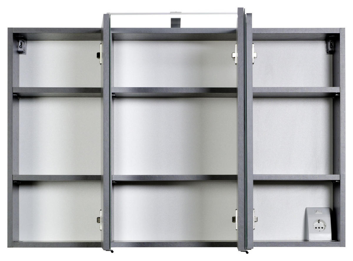SPIEGELSCHRANK 100/64/20 cm  - Chromfarben/Graphitfarben, KONVENTIONELL, Glas/Holzwerkstoff (100/64/20cm) - Xora