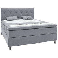 KONTINENTALSÄNG 160/200 cm  i grå  - aluminiumfärg/grå, Design, metall/trämaterial (160/200cm) - Elegando