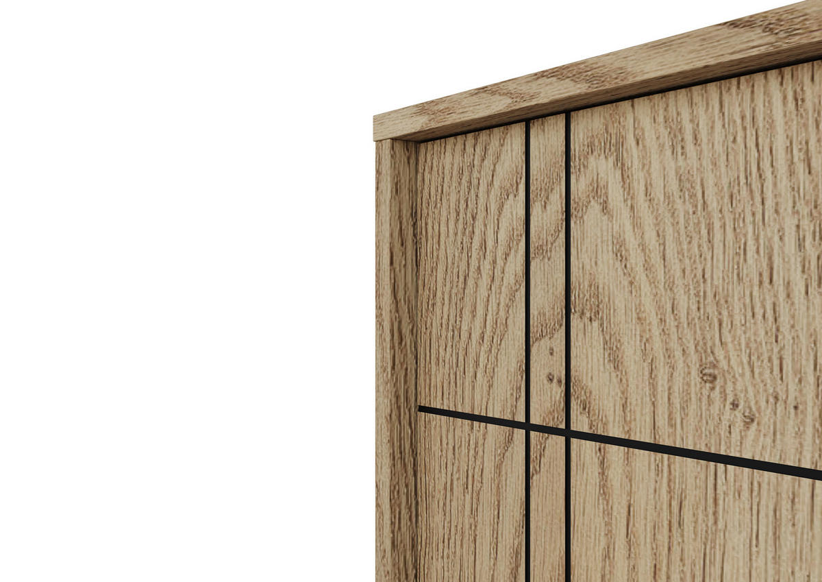 KOMMODE 81,8/108/37 cm  in Eichefarben  - Eichefarben/Schwarz, Modern, Holzwerkstoff/Kunststoff (81,8/108/37cm) - Carryhome