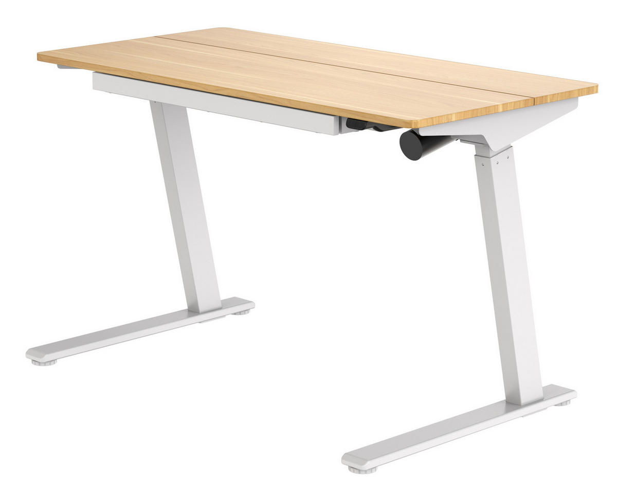 SCHREIBTISCH 120/60/73 cm  in Naturfarben, Weiß  - Weiß/Naturfarben, MODERN, Holzwerkstoff/Metall (120/60/73cm) - Livetastic