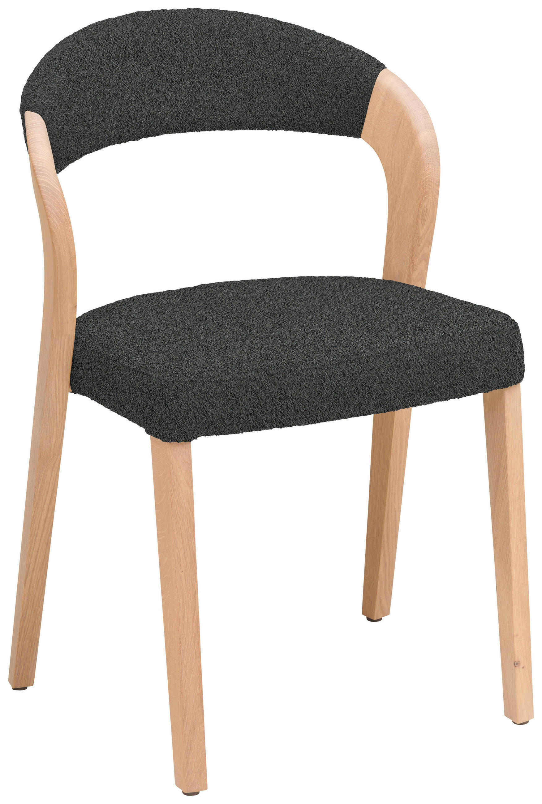 STUHL in Holz, Textil Dunkelgrau, Wildeiche  - Wildeiche/Dunkelgrau, Natur, Holz/Textil (55/79,5/55cm) - Voglauer