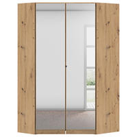 ECKKLEIDERSCHRANK 117/197/104 cm  - Chromfarben/Eiche Artisan, MODERN, Holzwerkstoff (117/197/104cm) - Rauch Möbel