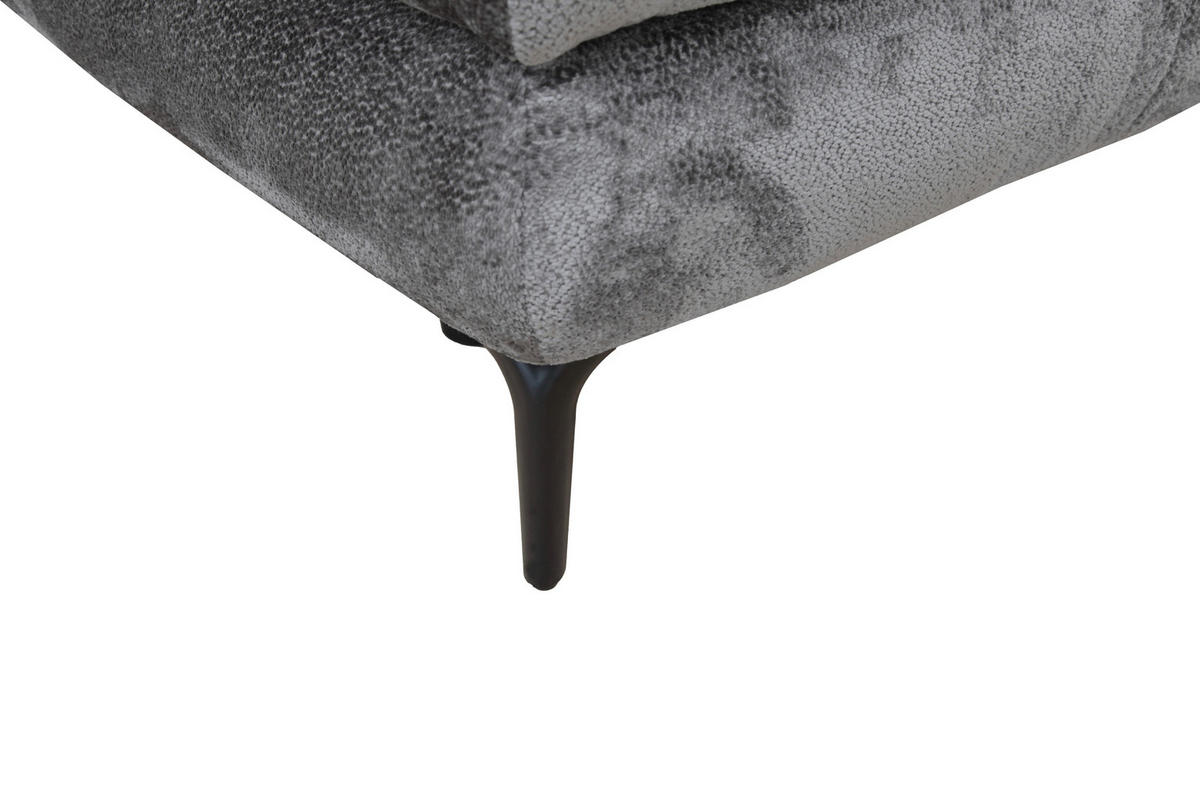 SCHLAFSOFA Chenille Graphitfarben  - Schwarz/Graphitfarben, KONVENTIONELL, Textil/Metall (203/94/96cm) - Carryhome