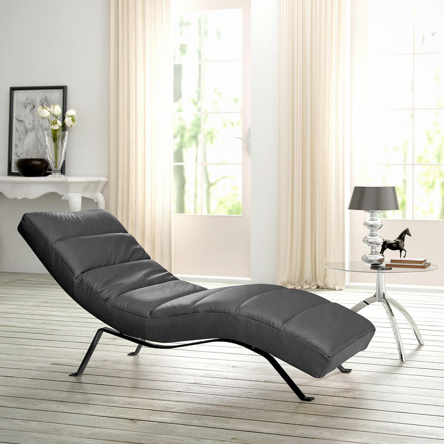 Livetastic Relaxliege Swing Dunkelgrau 65x65-95x171 cm