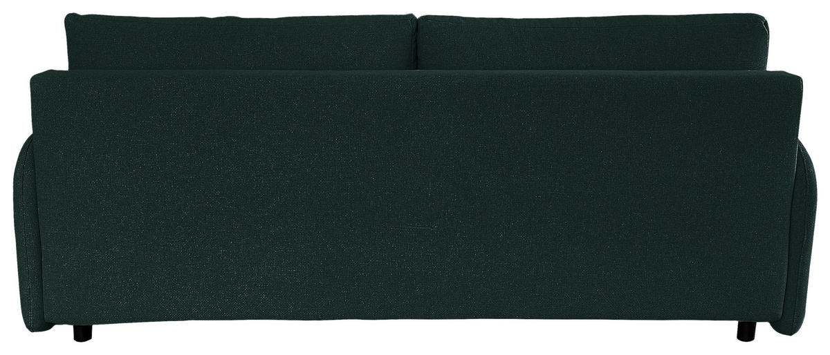 SCHLAFSOFA  mit Liegefunktion Flachgewebe Grün  - Schwarz/Naturfarben, Design, Holz/Kunststoff (206/88/93cm) - MID.YOU