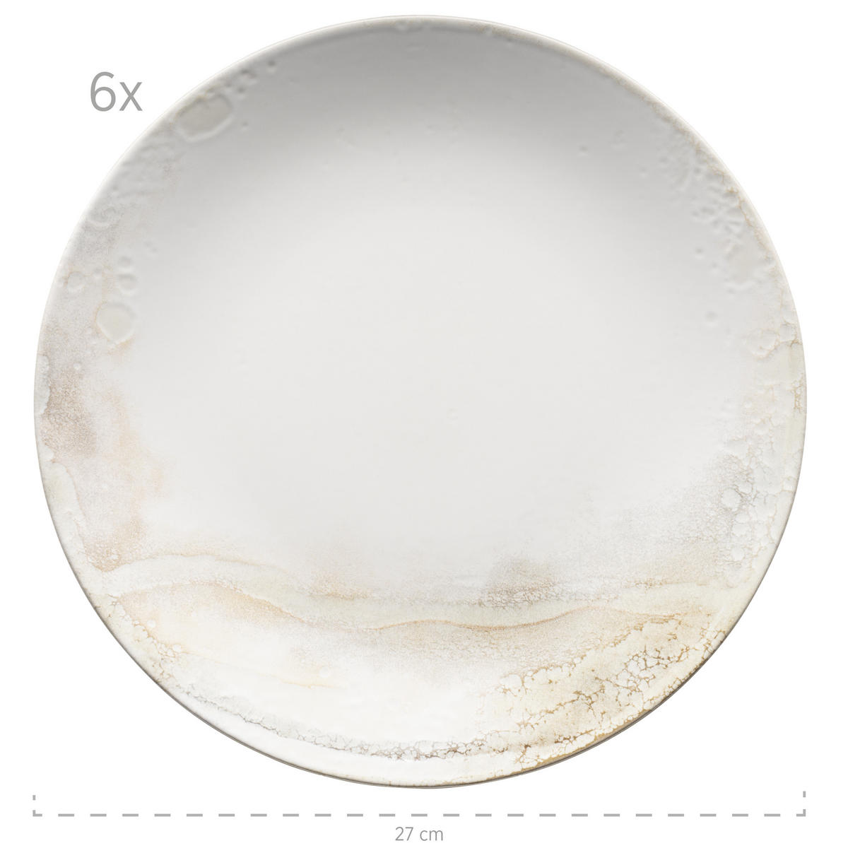 TAFELSERVICE Weiß, Beige Ossia 18-teilig  - Beige/Weiß, Basics, Keramik (40,5/36,5/49cm) - Mäser