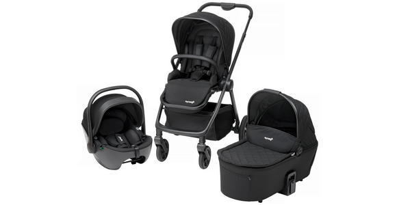 KINDERWAGENSET  - Schwarz, Basics, Textil/Metall - My Baby Lou
