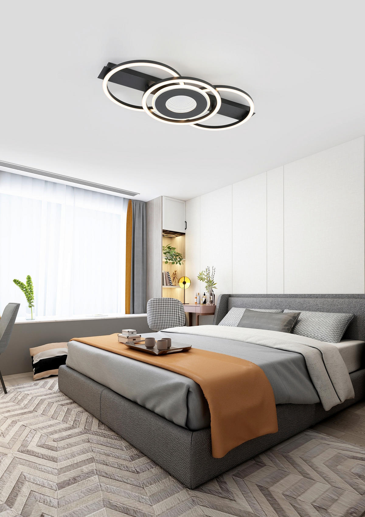 LED-DECKENLEUCHTE 60/28/6,5 cm  - Schwarz, Basics, Kunststoff/Metall (60/28/6,5cm) - Boxxx