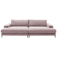 BIGSOFA in Cord Rosa  - Schwarz/Rosa, Design, Textil/Metall (296/83/177cm) - Dieter Knoll