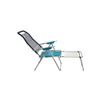 GARTEN-RELAXSESSEL 60/110/48 cm  - Blau/Alufarben, Design, Kunststoff/Metall (60/110/48cm) - Jan Kurtz