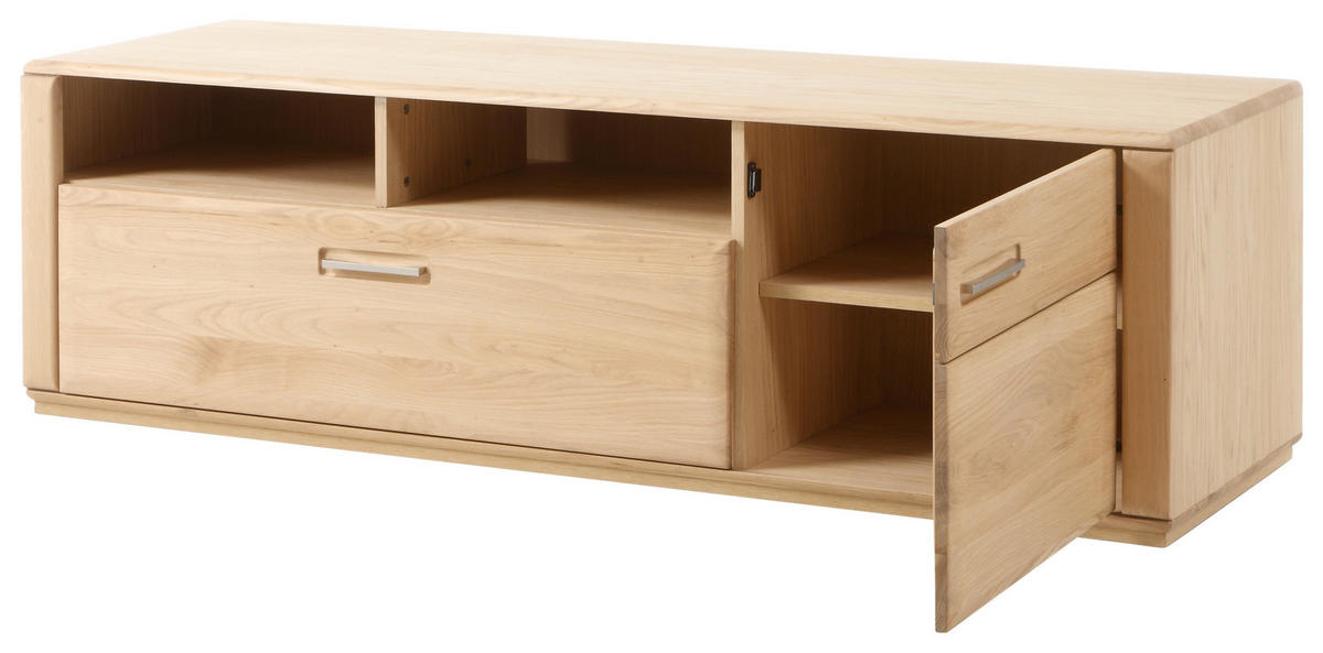 WOHNWAND  in Eichefarben  303/209/51 cm  - Eichefarben/Silberfarben, Design, Glas/Holz (303/209/51cm) - Livetastic