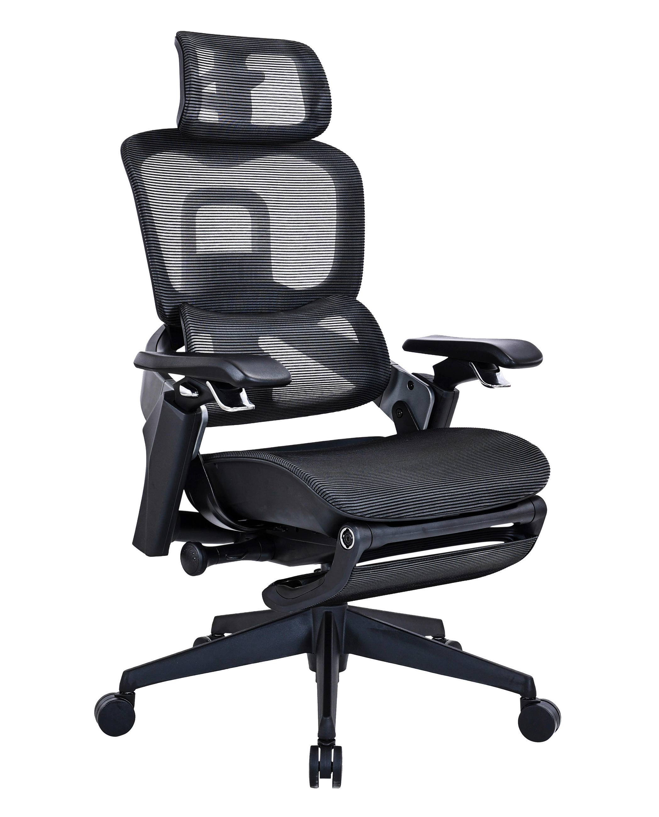 DREHSTUHL Netzbespannung Schwarz  - Schwarz, Design, Kunststoff/Textil (65/114-124/66-73cm) - Novel