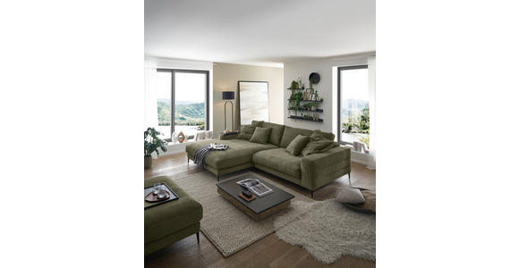 ECKSOFA Anthrazit Feincord  - Anthrazit/Schwarz, Design, Textil/Metall (207/293cm) - Dieter Knoll