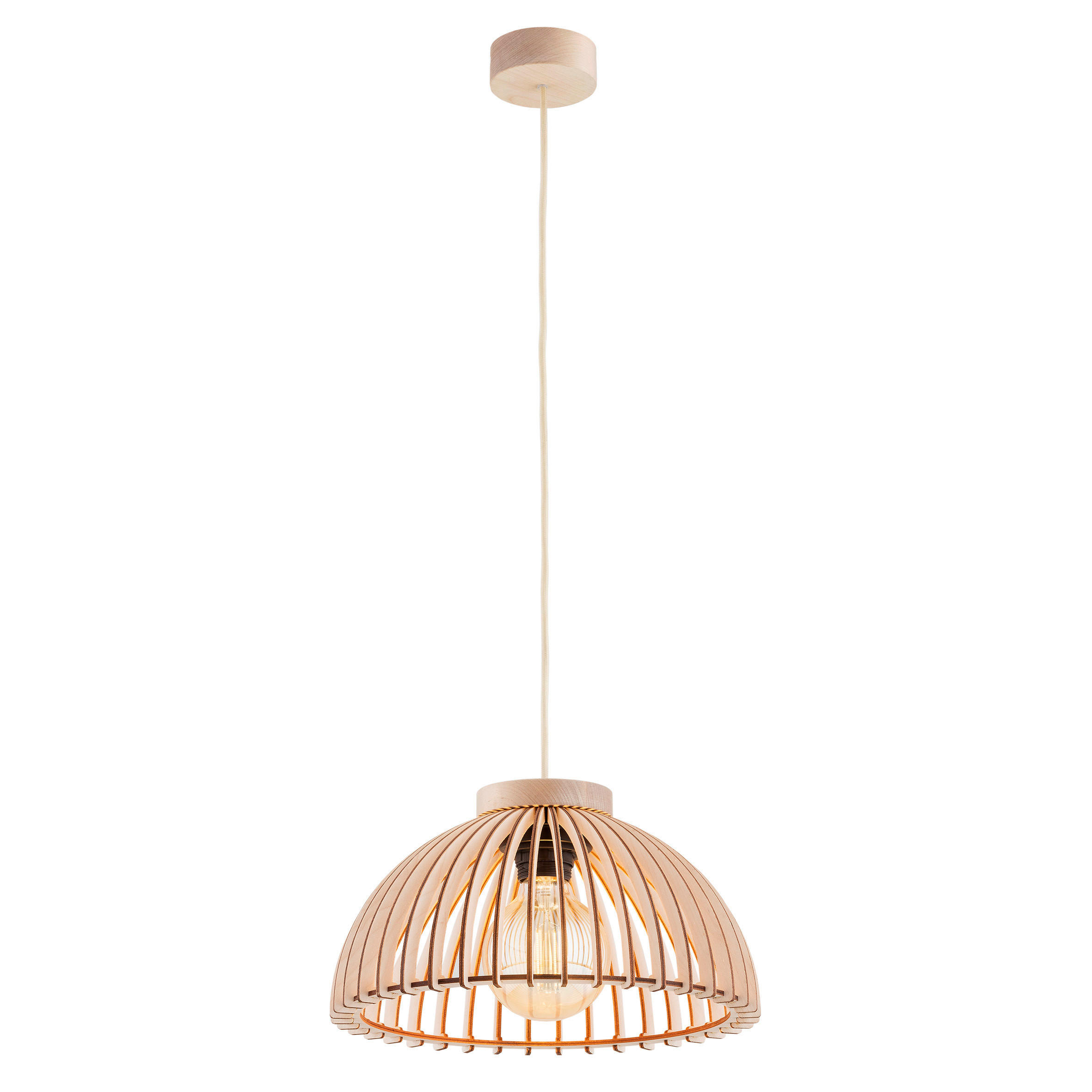 HÄNGELEUCHTE TRE 32/32/141.5 cm   - Nussbaumfarben, Natur, Holzwerkstoff (32/32/141.5cm)