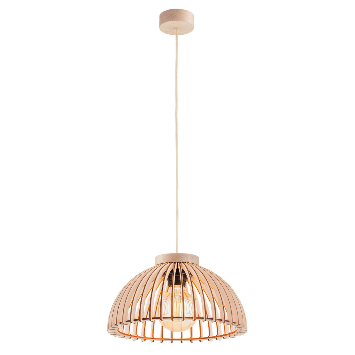 HÄNGELEUCHTE TRE 32/32/141.5 cm   - Nussbaumfarben, Natur, Holzwerkstoff (32/32/141.5cm)