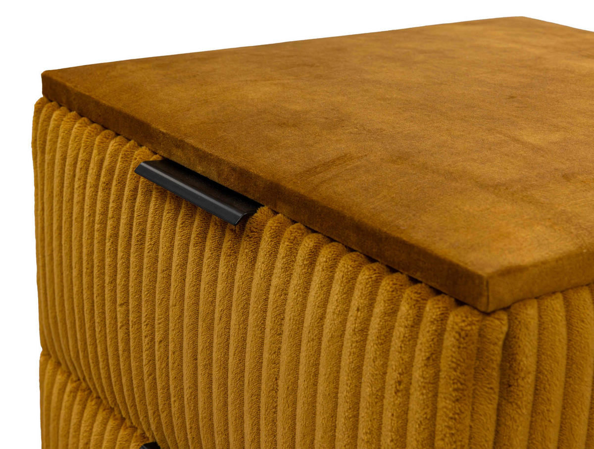 NACHTSCHRANK 51/46/51 cm, Currygelb,  - Currygelb/Schwarz, Design, Textil/Metall (51/46/51cm) - Esposa