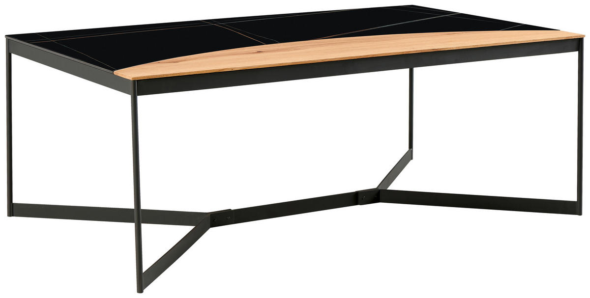 TABLE BASSE in Holz, Metall, Keramik  - noir/couleur écru, Design, céramique/métal (110/40/65cm) - Livetastic
