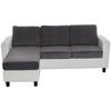 ECKSOFA Dunkelgrau Cord  - Dunkelgrau/Schwarz, Design, Kunststoff/Textil (198/135cm) - P & B