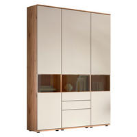 VITRINENKOMBINATION  in Buchefarben, Beige - Beige/Buchefarben, KONVENTIONELL, Glas/Holzwerkstoff (150/215/40cm) - Venda