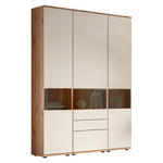 VITRINENKOMBINATION  in Buchefarben, Beige - Beige/Buchefarben, KONVENTIONELL, Glas/Holzwerkstoff (150/215/40cm) - Venda