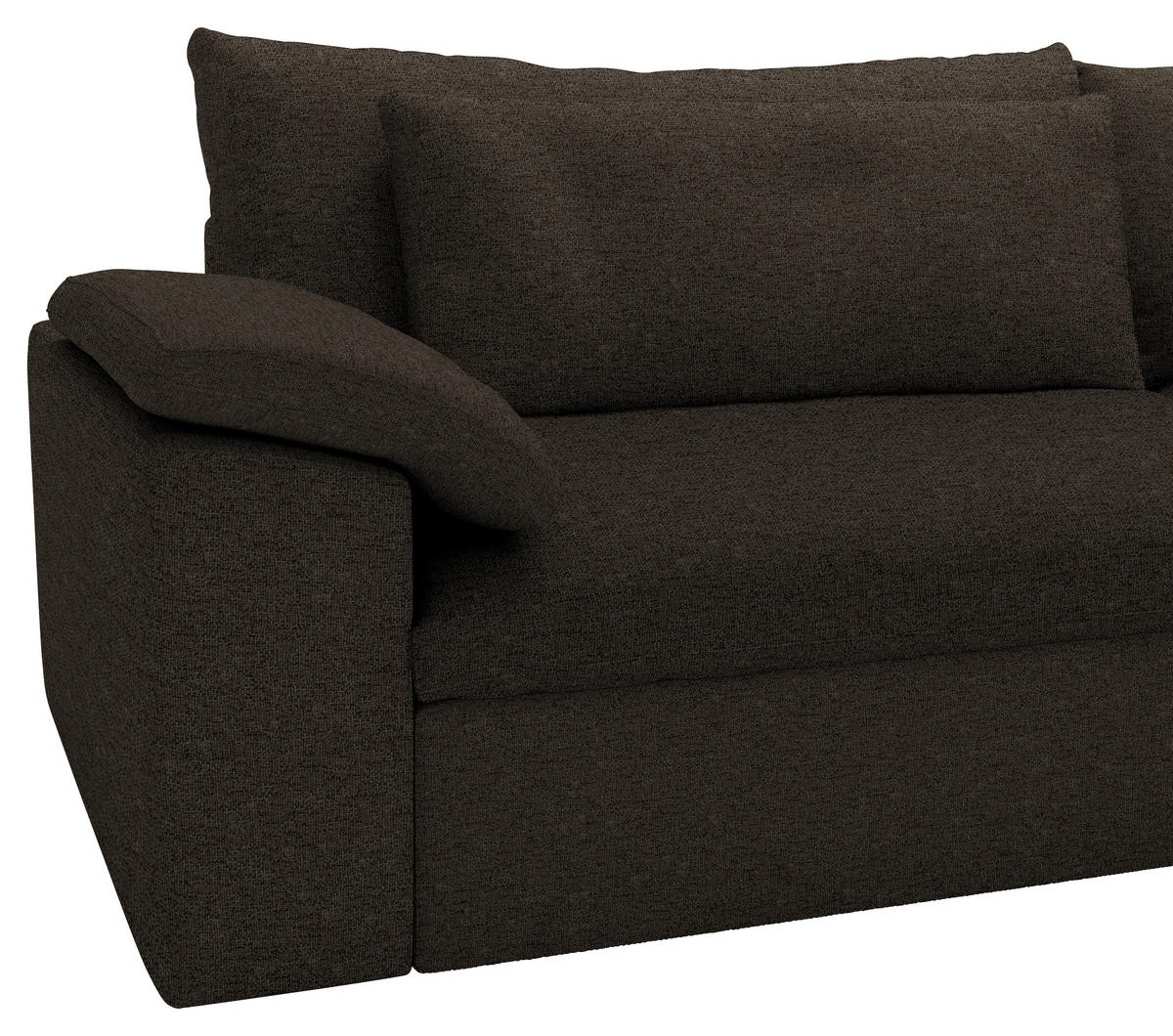 ECKSOFA Flachgewebe Schwarzbraun  - Schwarzbraun/Schwarz, Modern, Kunststoff/Textil (306/198cm) - Carryhome