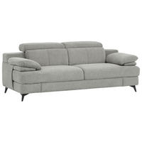 3-SITZER-SOFA Chenille Beige  - Beige/Schwarz, Design, Textil/Metall (225/80-98/104cm) - Livetastic