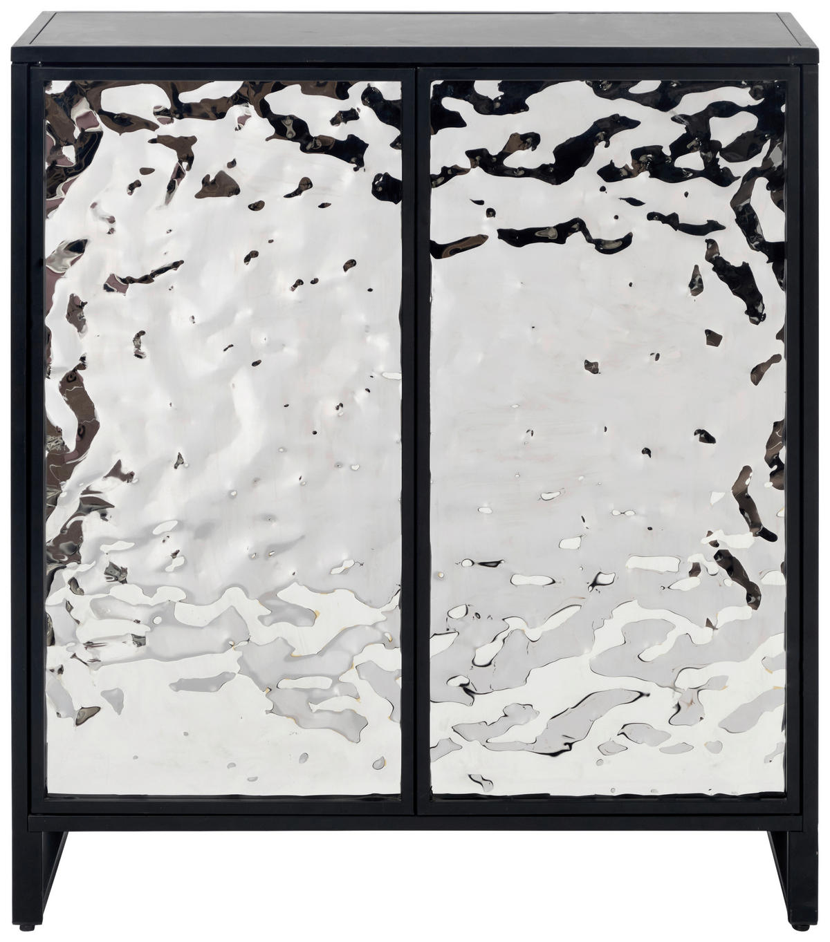 KOMODA, černá, barvy stříbra, 80/88/31 cm - černá/barvy stříbra, Design, kov (80/88/31cm) - MID.YOU