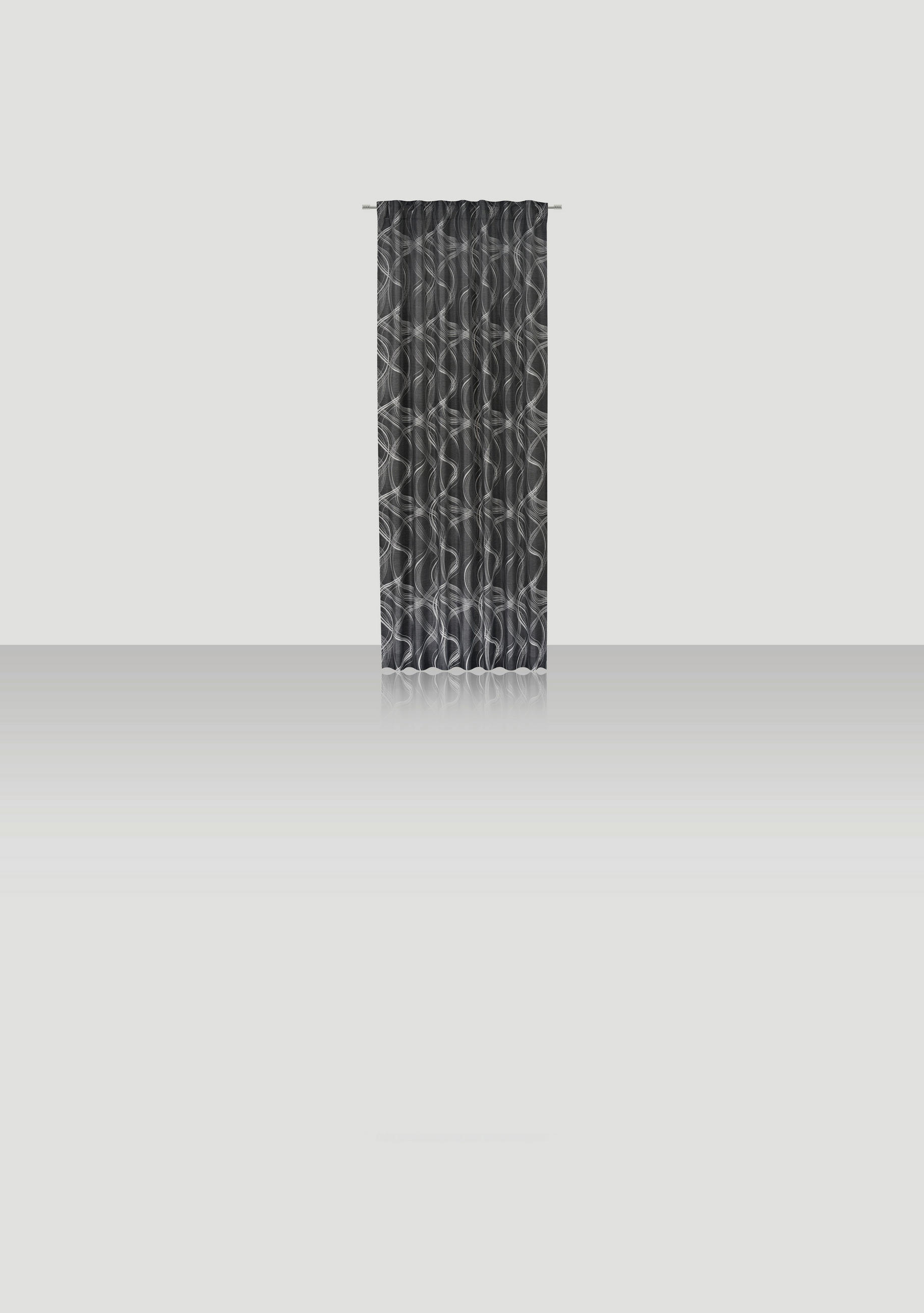FERTIGVORHANG halbtransparent  - Schwarz, KONVENTIONELL, Textil (140/255cm) - Novel
