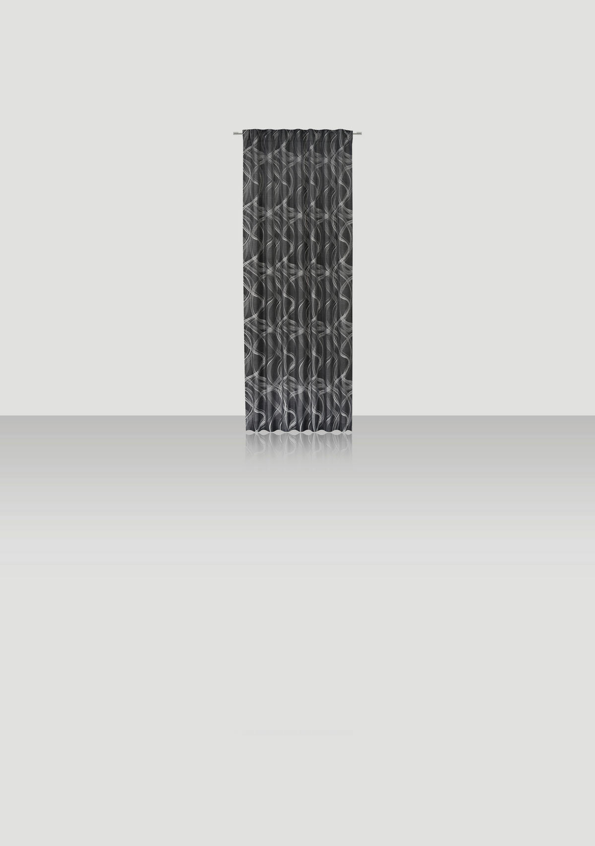 FERTIGVORHANG halbtransparent  - Schwarz, KONVENTIONELL, Textil (140/255cm) - Novel