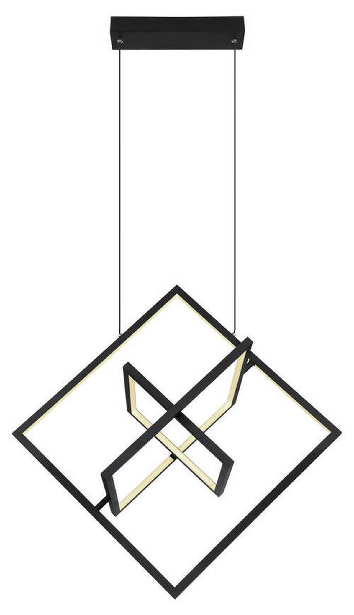 LED-HÄNGELEUCHTE 70,7/50/150 cm    - Opal/Schwarz, Design, Kunststoff/Metall (70,7/50/150cm) - Globo