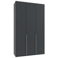 SKRIŇA S OTOČNÝMI DVERAMI, grafitová, 135/236/58 cm - grafitová/hliníková, Modern, kov/kompozitné drevo (135/236/58cm) - MID.YOU
