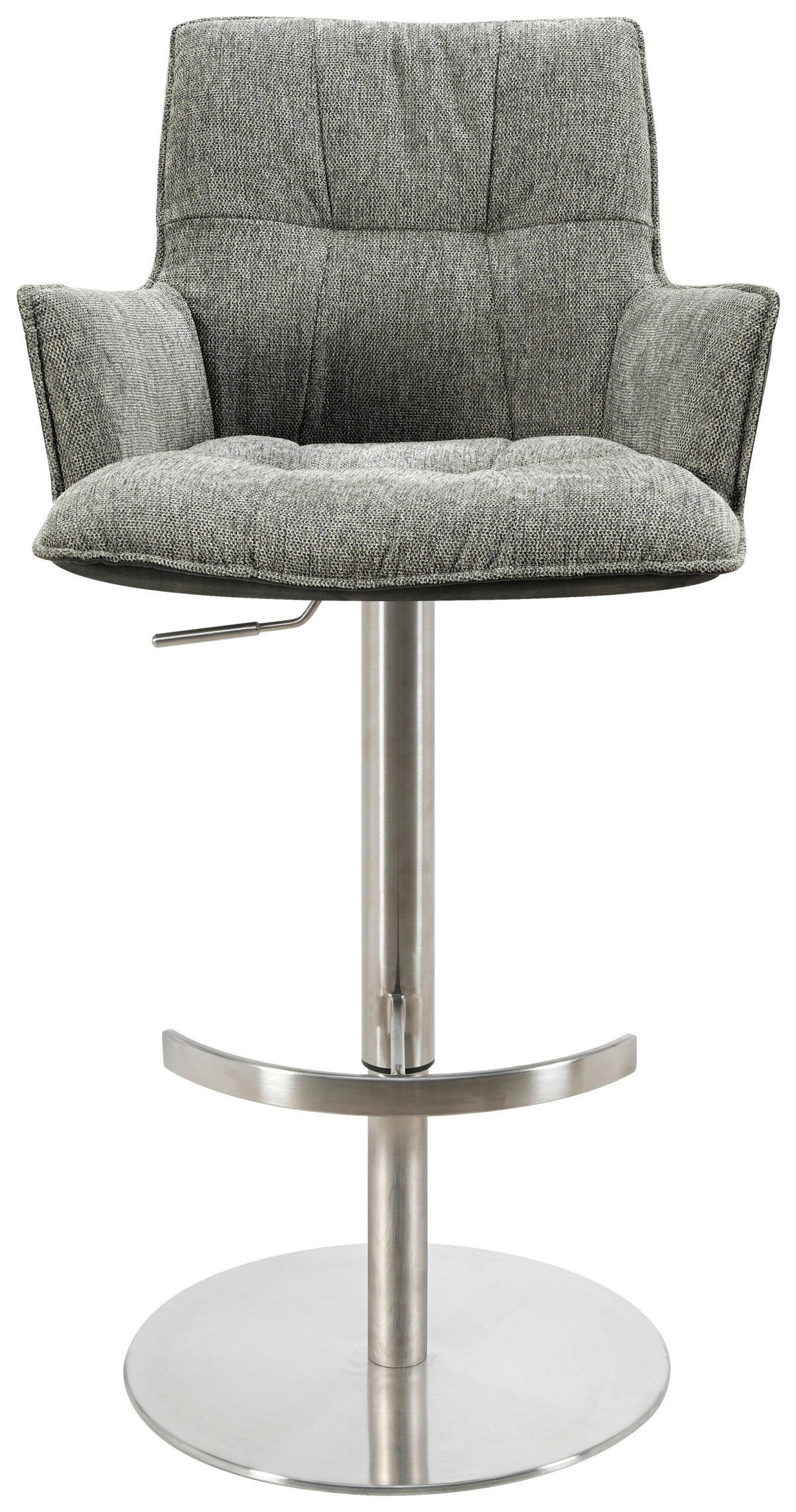 BARHOCKER in Grau, Schwarz, Edelstahlfarben  - Chromfarben/Edelstahlfarben, Design, Textil/Metall (56/100/56cm) - Novel