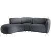 ECKSOFA in Mikrofaser Anthrazit  - Anthrazit/Schwarz, Modern, Kunststoff/Textil (182/276cm) - Livetastic
