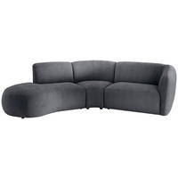 ECKSOFA in Mikrofaser Anthrazit  - Anthrazit/Schwarz, Modern, Kunststoff/Textil (182/276cm) - Livetastic