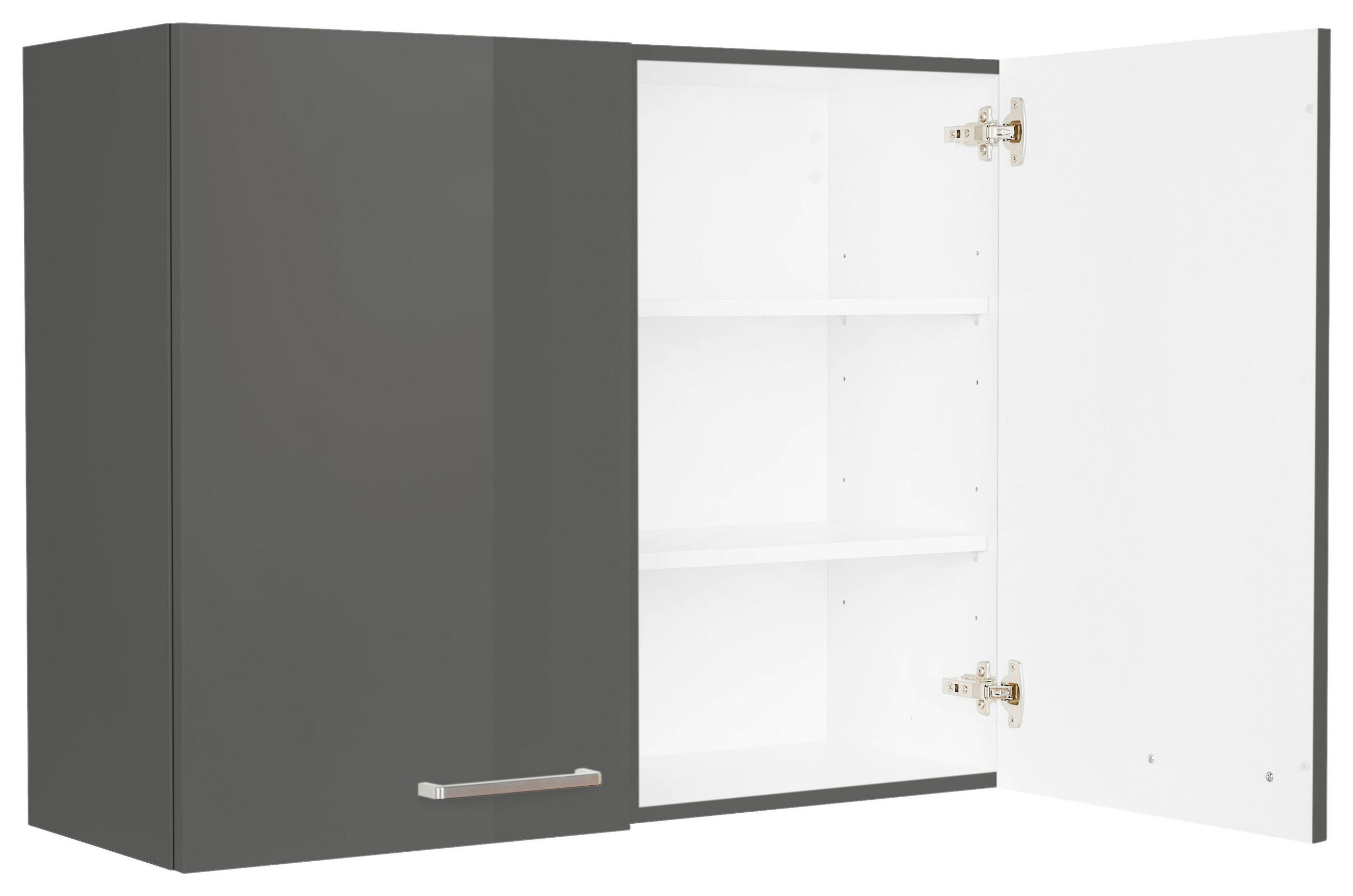 KÜCHENOBERSCHRANK 90/72/35 cm in Schieferfarben - Schieferfarben/Edelstahlfarben, MODERN, Holzwerkstoff (90/72/35cm) - Nobilia