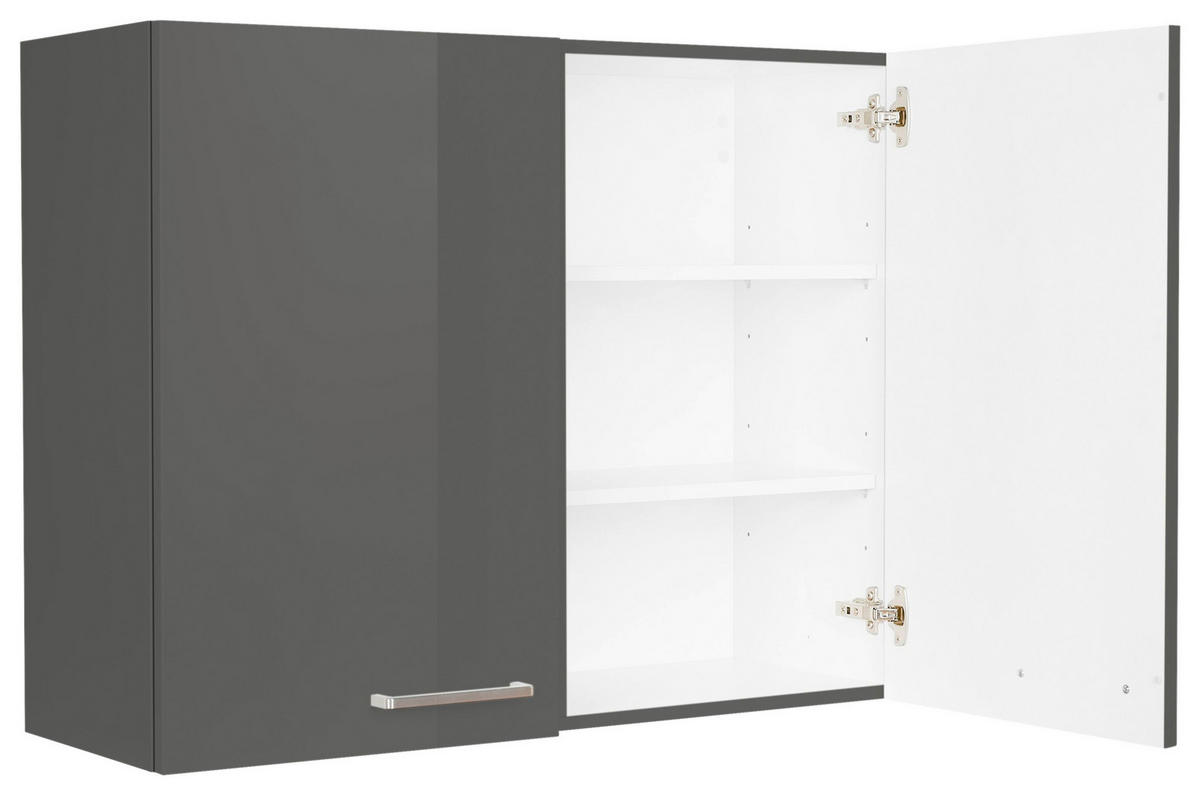 KÜCHENOBERSCHRANK 90/72/35 cm  in Schieferfarben  - Schieferfarben/Edelstahlfarben, MODERN, Holzwerkstoff (90/72/35cm) - Nobilia
