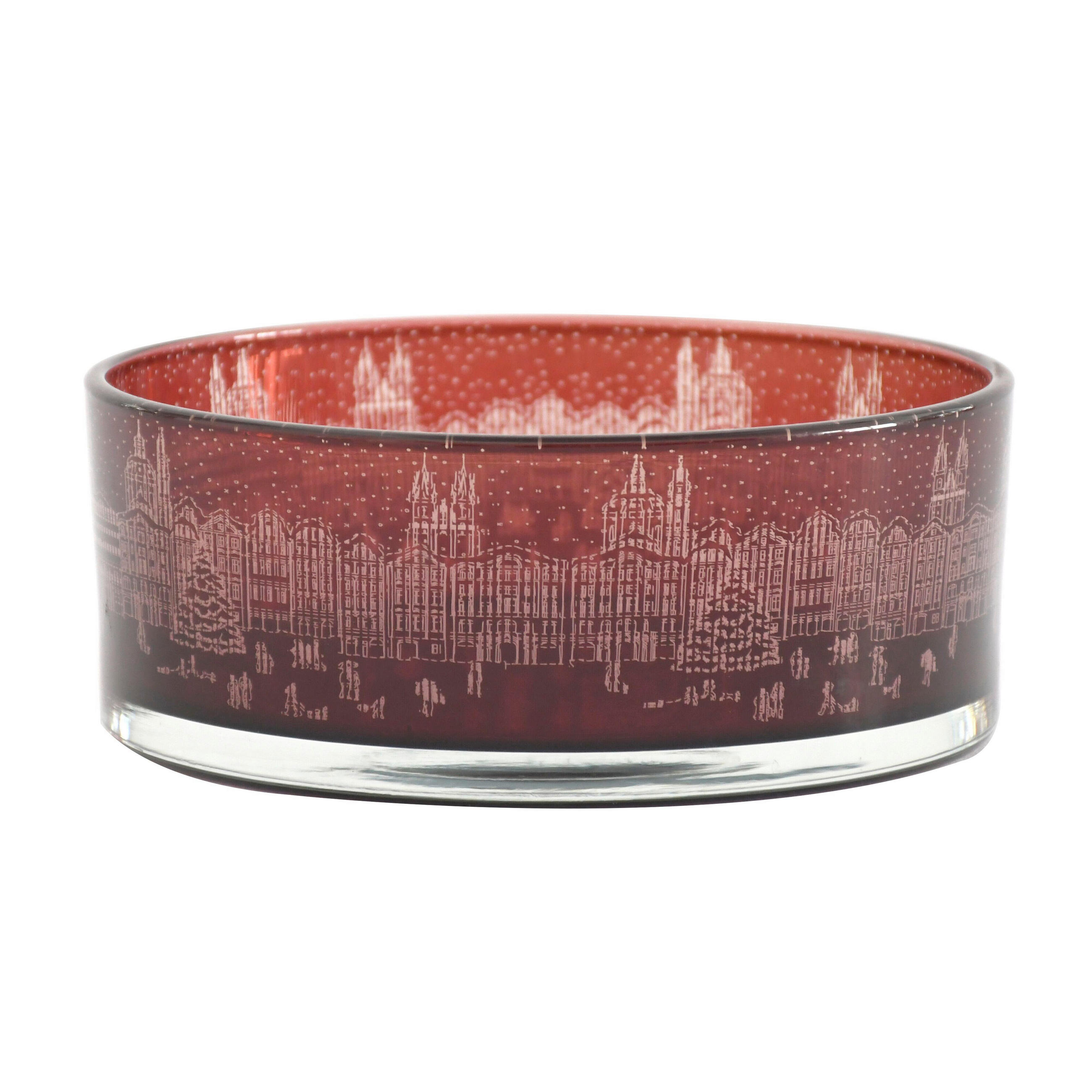 TEELICHTSCHALE - Rot, Trend, Glas (20/8cm) - X-Mas