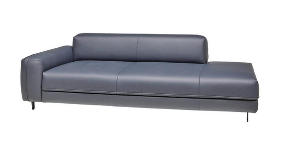 2,5-SITZER in Leder Dunkelblau - Anthrazit/Dunkelblau, Design, Leder/Metall (226/70/109cm) - Johann Jakob