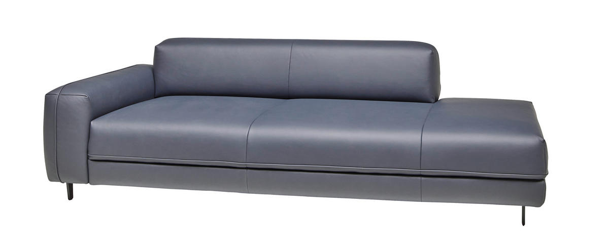 2,5-SITZER in Leder Dunkelblau  - Anthrazit/Dunkelblau, Design, Leder/Metall (226/70/109cm) - Johann Jakob