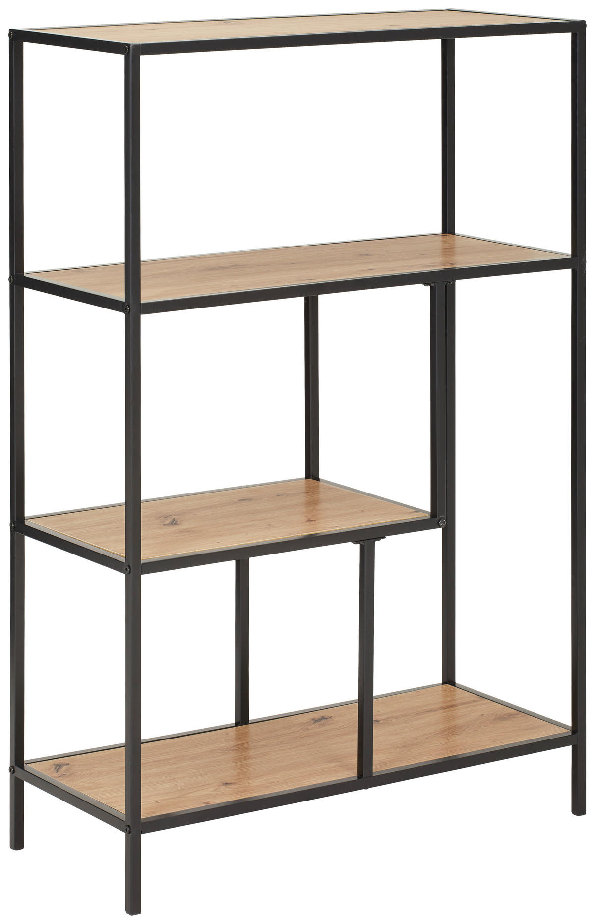 OTVORENA POLICA crna, boja hrasta  - boja hrasta/crna, Trendi, metal/pločasti materijal (77/115/33cm) - Xora