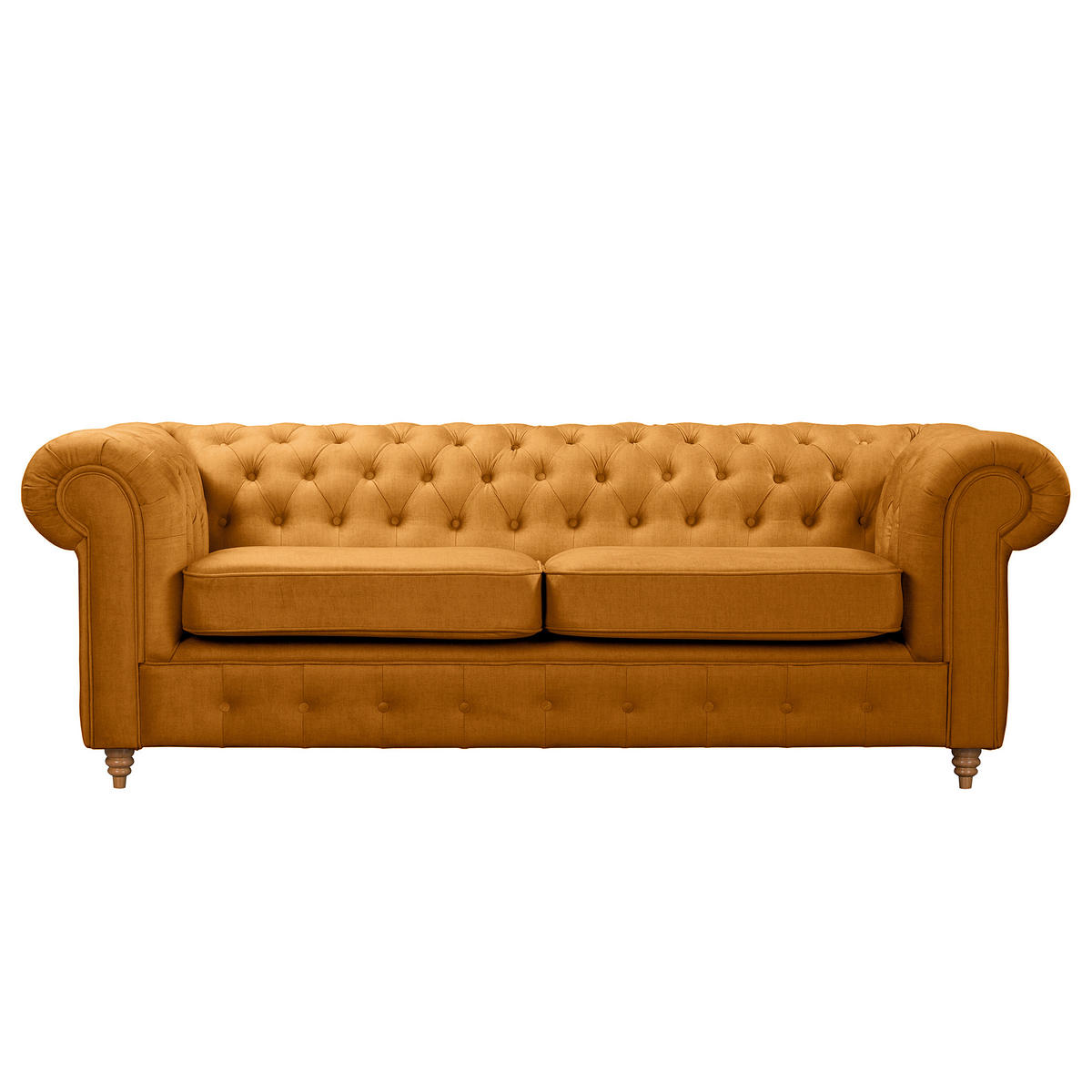 3-SITZER-SOFA Laura Mikrofaser Bernsteinfarben  - Bernsteinfarben/Braun, Design, Holz/Textil (218/75/91cm) - P & B